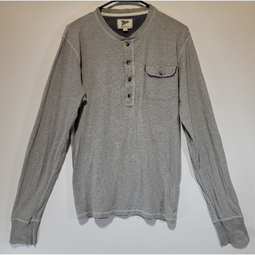 Gant by Michael Bastian Pocket Henley Grey With Quilted Elbow Patches Size M‎